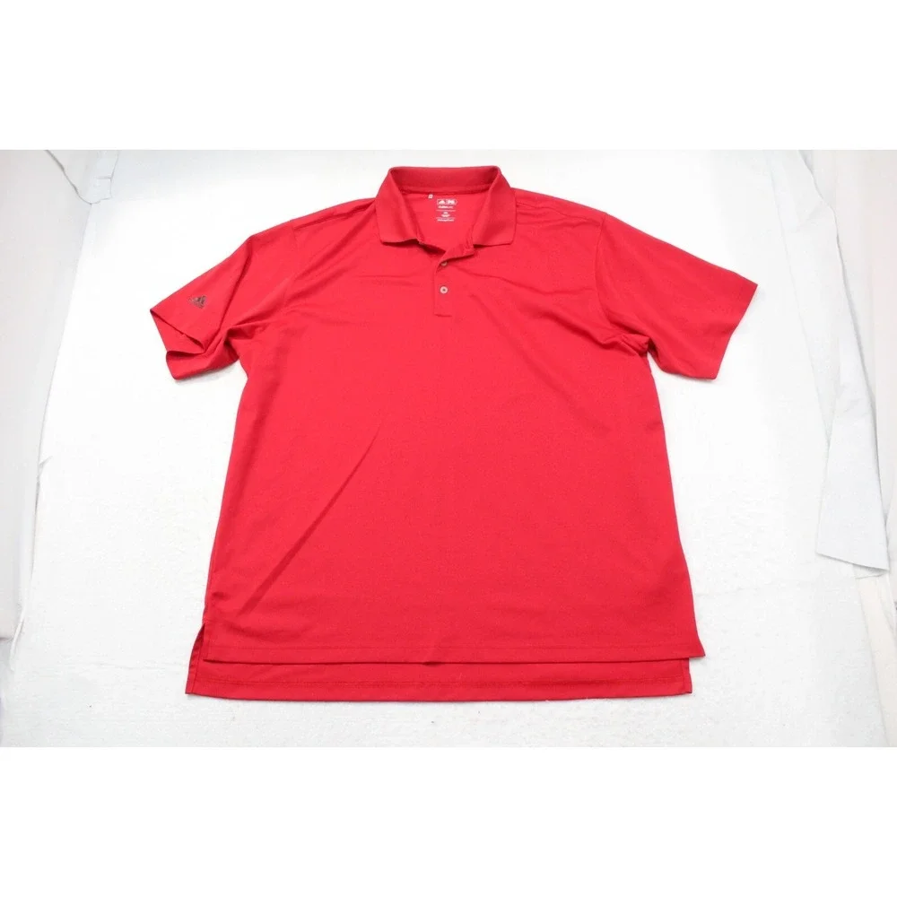 Adidas Golf Polo Red ClimaLite Performance‎ Wicking Short Sleeve Mens 2XL XXL